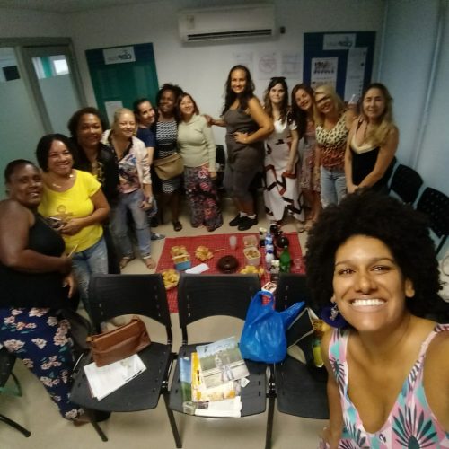 As participantes realizaram um café da manhã em nossa sala de espera no final da pesquisa